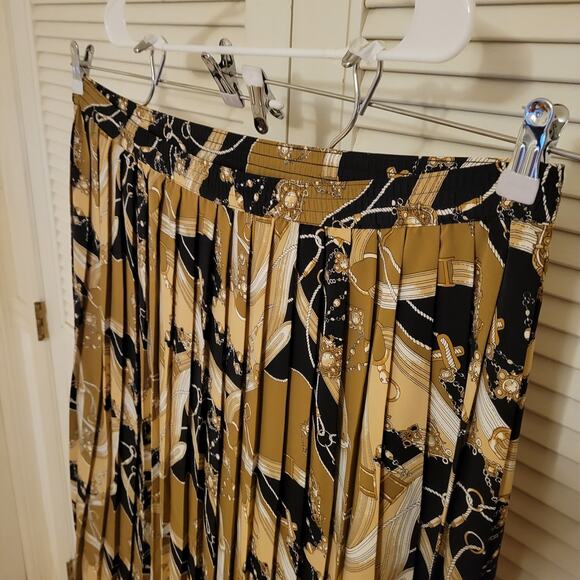 Pleated Abstract Print Midi Skirt Alfred Dunner 18W Vintage 90s Plus Size - Picture 2 of 7